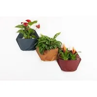CitySens CitySens Packung mit 3 Bunten Wand-Blumentöpfen aus hochwertigen Altstoffen, Marró, – Produktbild 1 von 1