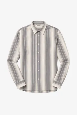 KnowledgeCotton Apparel KnowledgeCotton Apparel Herren vegan Hemd Dune Regular Streifen Grau Gestreift – Produktbild 1 von 1