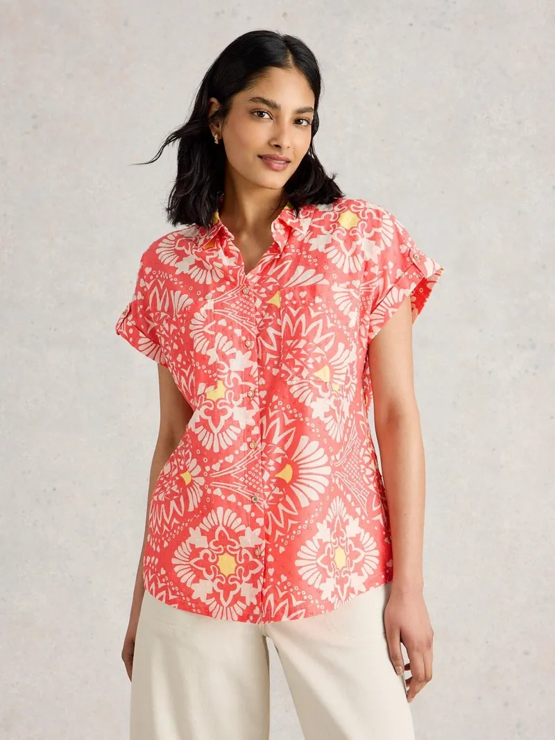 White Stuff Bluse Ellie aus Bio-Baumwolle - 34, Rosa print, – Produktbild 3 von 4