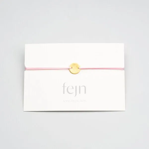 fejn jewelry fejn jewelry Armband 'satin disc' mit farbigen Textilband, Gold, – Produktbild 6 von 8