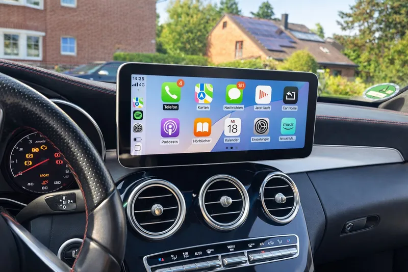 GABITECH Android 14 Autoradio GPS für Mercedes Benz A W176, C117, X156 NTG5.0. Autoradio (FM / AM-Radio, RDS, DAB+ Optional, Qualcomm Snapdragon. Carplay Android Auto), Schwarz, – Produktbild 1 von 5