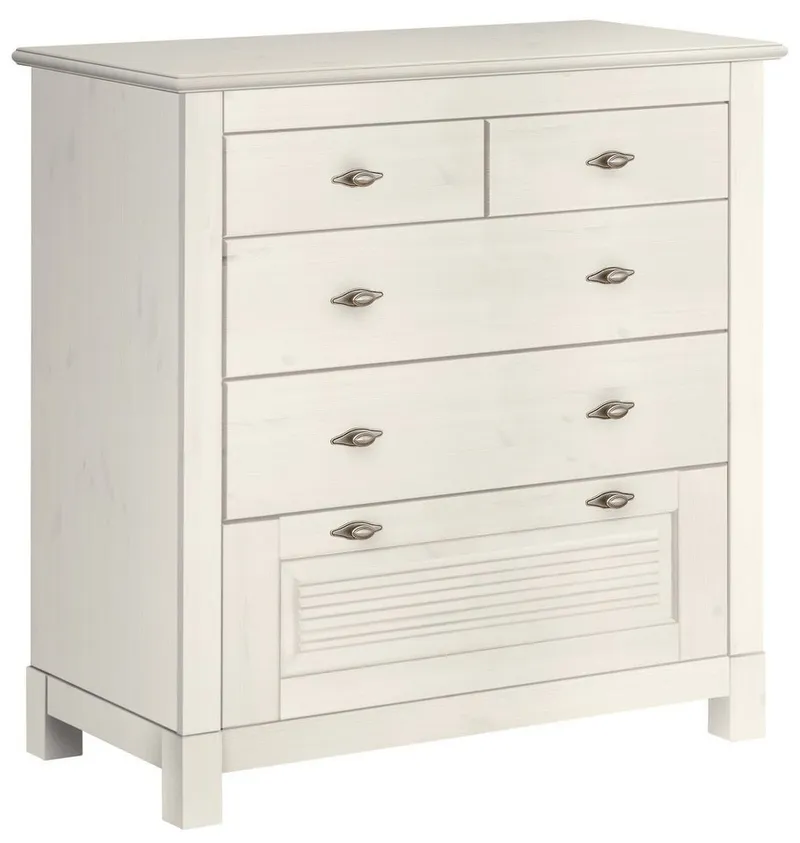 OTTO home Schubkastenkommode Rauna, aus massiver Kiefer mit 5 Schubladen, Breite 96 cm, Weiß, – Produktbild 2 von 5