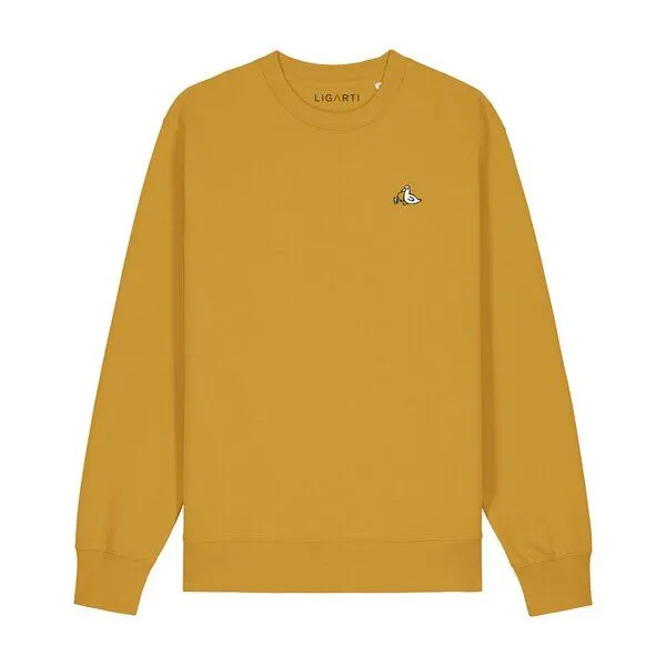 LIGARTI Bestickter Pullover – Piet die Ente – LIGARTI Tiermanufaktur, Senfgelb, – Produktbild 1 von 2
