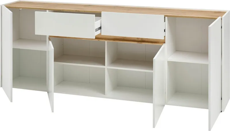 Home affaire Sideboard City/Giron, moderner Schrank, Kommode, Stauraumschrank, zeitlos, modern, ausreichend Stauraum, vielseitig einsetzbar, Weiß, – Produktbild 4 von 5