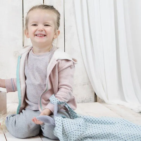 OrganicEra Baby Langarm T-shirt, gestreift 'OrganicEra' aus Bio Baumwolle, Rose melange (rose), – Produktbild 2 von 4
