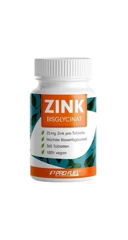ProFuel ProFuel Zink Bisclycinat hochdosiert 365 Tabletten Tabletten, 180 g, Tabletten – Produktbild 1 von 1