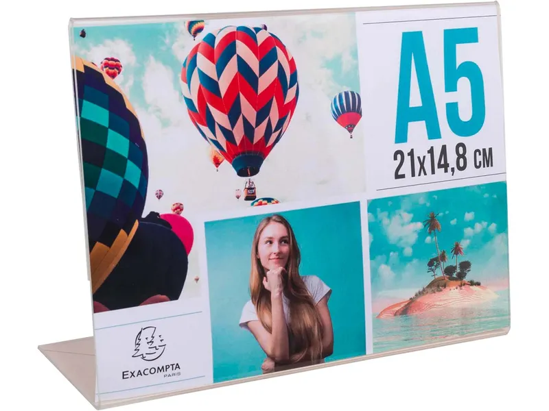 Exacompta Exacompta Tischaufsteller abgeschrägt "Exacryl" aus PMMA, DIN A5, horizontal – Produktbild 1 von 1