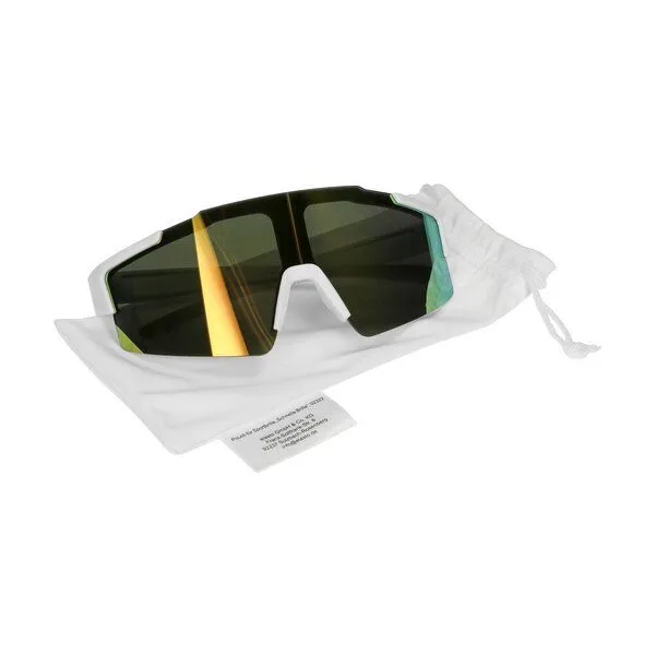 elasto elasto Sportbrille mit UV-Schutz - verspiegelte Fahrradbrille aus RPET, Weiss, – Produktbild 3 von 4