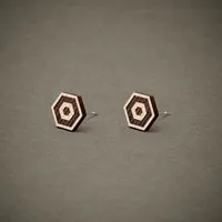 feinformart feinformart Ohrstecker / Ohrring aus Holz "Hexagon1" 9mm – Produktbild 1 von 1