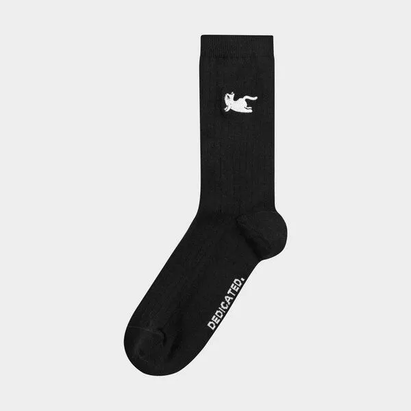 Dedicated DEDICATED Knivsta Yoga Cat - Unisex Socken mit YOGA Katzen Motiv, Schwarz, – Produktbild 1 von 2