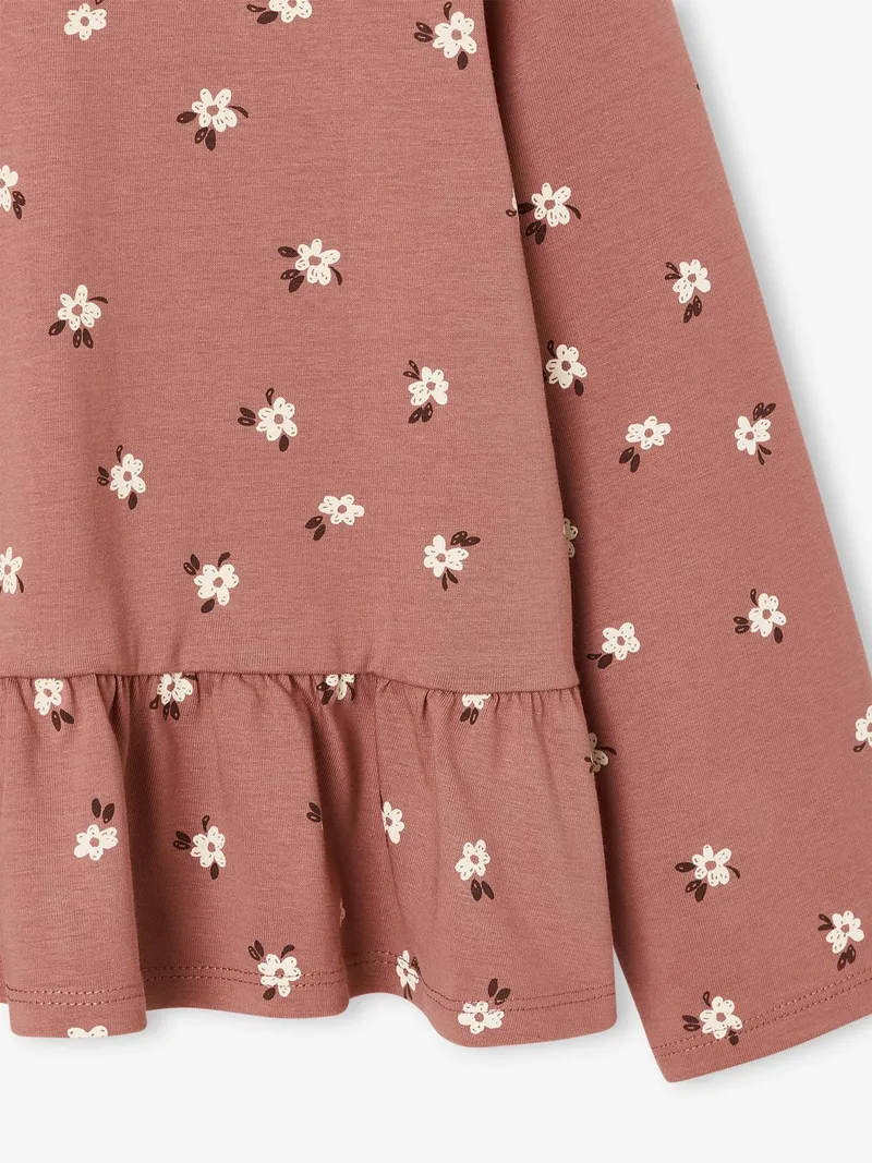 Vertbaudet Langarmshirt mit Schößchen Mädchen, Rosenholz, – Produktbild 3 von 3