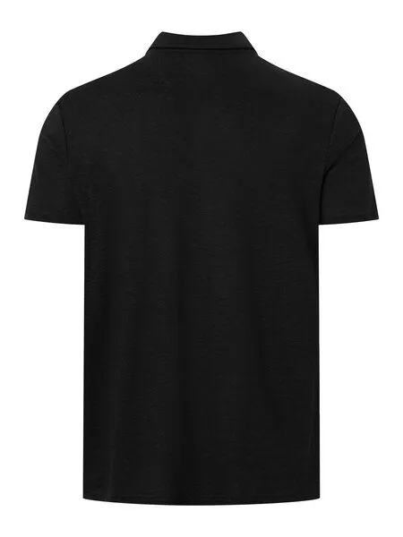 KnowledgeCotton Apparel KnowledgeCotton Apparel Leinen Polo-Shirt, Black jet, – Produktbild 2 von 3