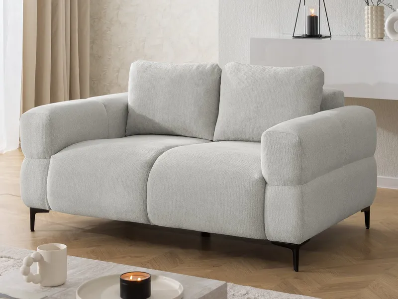 S-Style Möbel Polstergarnitur 3+2+1 Cardea in Bubble-Optik aus weichem Strukturstoff, mit Wellenfederung und hohem Sitzkomfort, Grau, – Produktbild 1 von 5