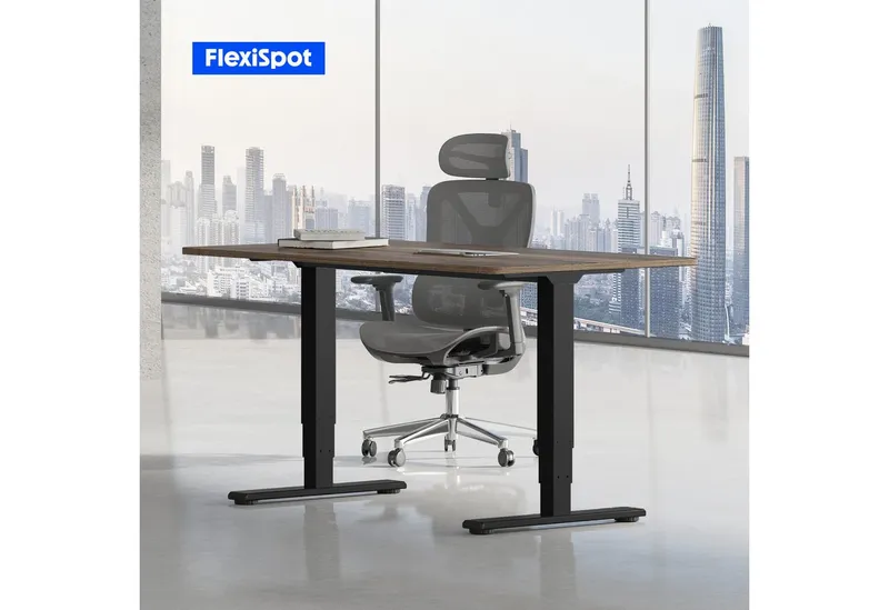 Flexispot Flexispot Schreibtisch Elektrisch Höhenverstellbarer Schreibtisch EC5 LITE mit Dualmotor (25MM einteiliger Tischplatte & 3-fach Teleskop, 4 Speicherhöhen & Antikollisionssystem), 120x80/140x80/160x80/180x80, Schwarz | walnussbraun, – Produktbild 2 von 5