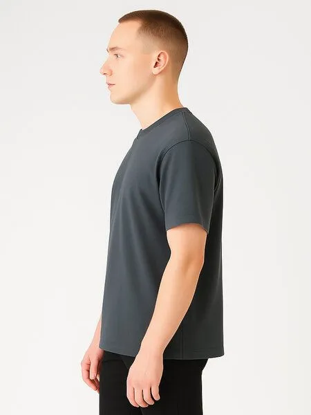 COREBASE COREBASE T-Shirt "BoxFit" aus 100% Bio-Baumwolle, Dusk (grau), – Produktbild 3 von 4