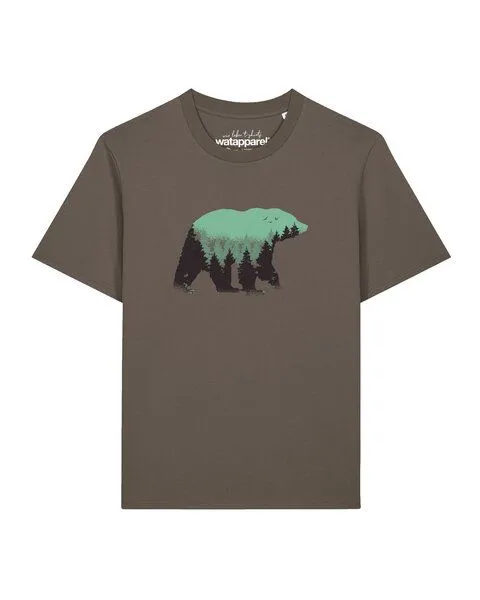 watapparel watapparel T-Shirt Unisex Waldbär, Mocha, – Produktbild 1 von 2