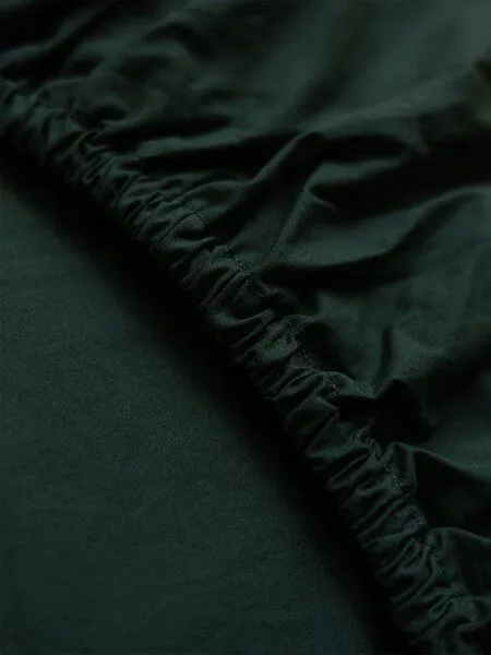 erlich textil erlich textil Cotton Select Spannbettlaken aus Bio-Baumwolle, made in Europe, Waldgrün, – Produktbild 3 von 4