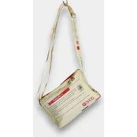 REFISHED fair fashion REFISHED fair fashion Tasche 'CROSS BODY' - upcycelte Zementsäcke, #cement beige-schwarz-rot, – Produktbild 2 von 5