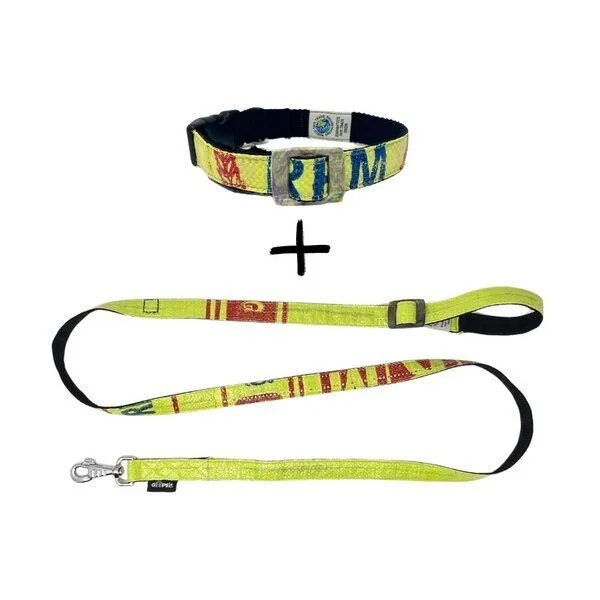 GOOPSI GOOPSI Hundeleine ARUGAM mit Halsband Gr. S/M (25-35cm) im Set - Lemon – Produktbild 1 von 4