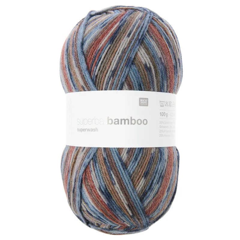 Rico Design Rico Design Superba Bamboo superwash Braun-Blau Mix, Braun-blau mix, – Produktbild 1 von 1