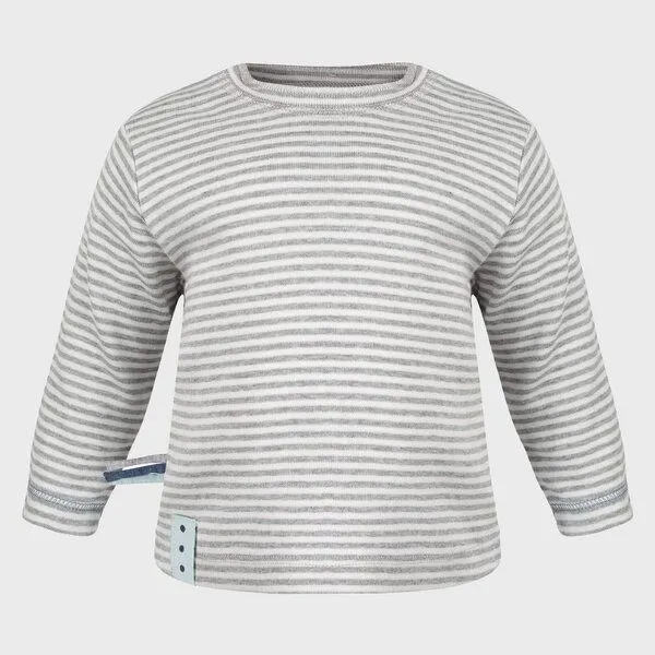 OrganicEra Baby Langarm T-shirt, gestreift 'OrganicEra' aus Bio Baumwolle, Grey melange (grau), – Produktbild 4 von 4