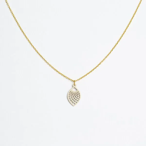 feinformart feinformart Kette mit Holzanhänger 'Leaf', Natur (beige), – Produktbild 2 von 4
