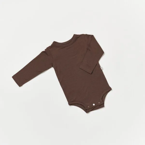 tetoi-vienna tetoi-vienna TENCEL langarm Baby Body "Waldbad", Dark chocolate (braun), – Produktbild 1 von 2