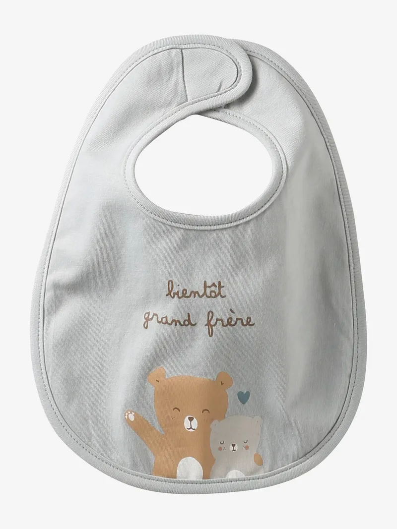 Vertbaudet Rundes Lätzchen mit Schrift Baby salbei, Salbei, – Produktbild 1 von 2