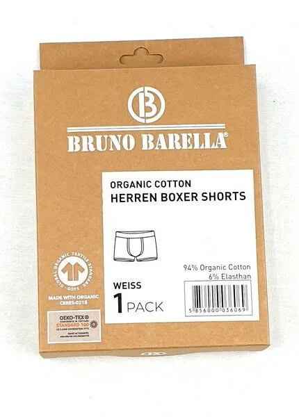Bruno Barella GOTS zertifizierte Biobaumwolle Boxer Shorts von Bruno Barella, Weiss, – Produktbild 3 von 3