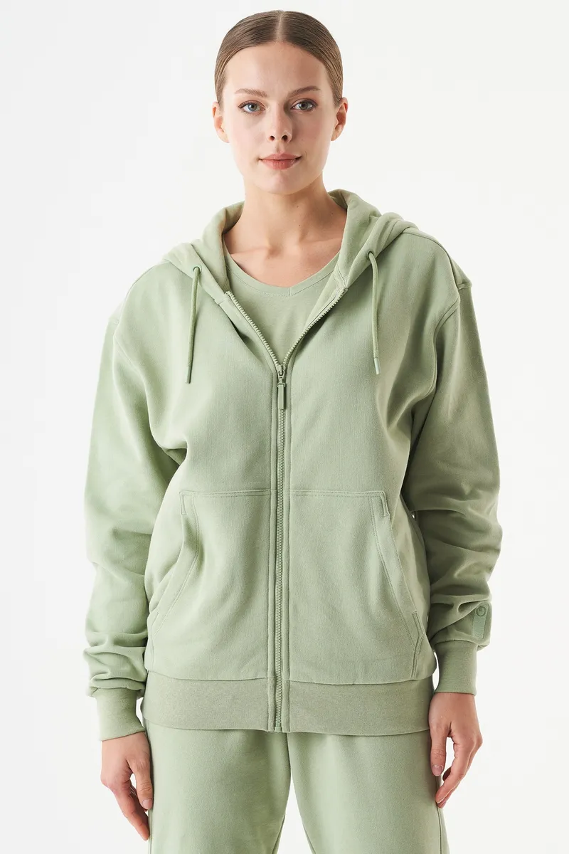ORGANICATION ORGANICATION Herren vegan Unisex Zip Up Hoodie Junda Salbei, Hellgrün, – Produktbild 2 von 2