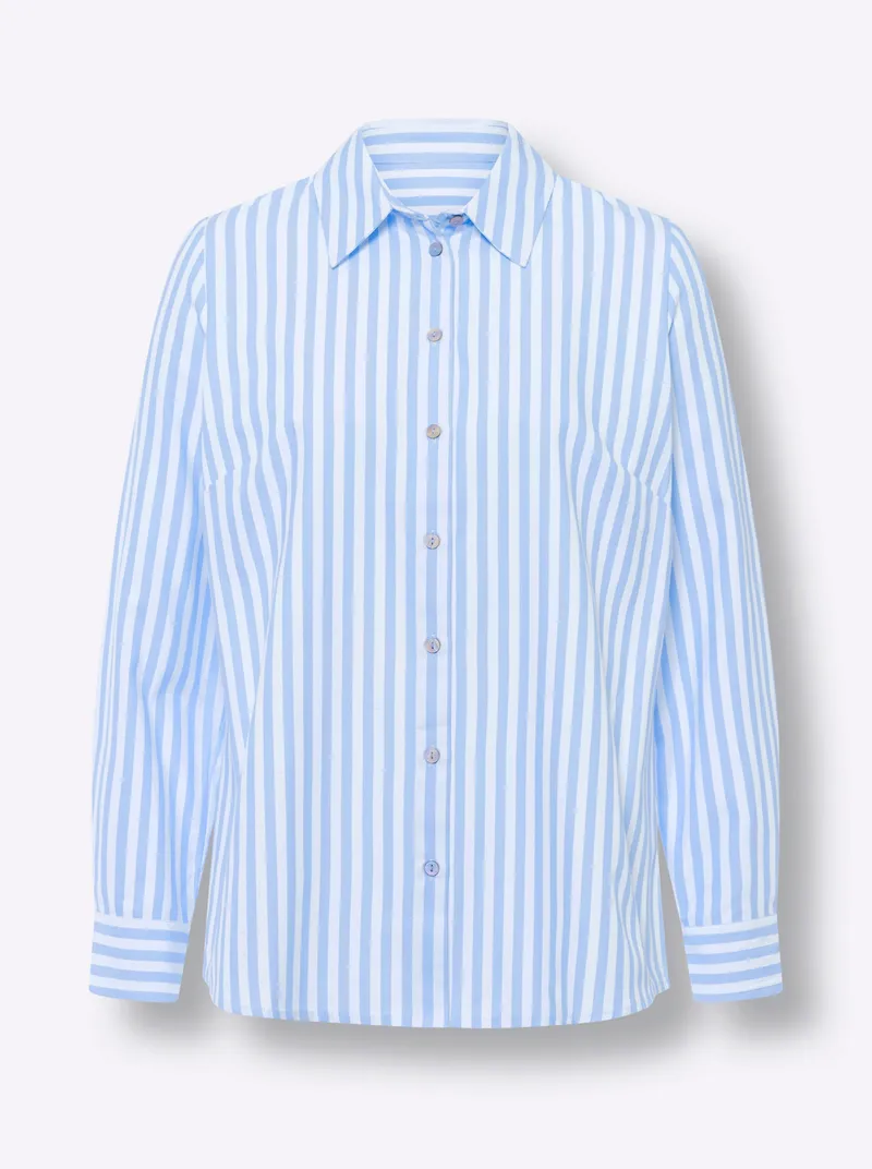heine Klassische Bluse, Eisblau-weiß-gestreift, – Produktbild 2 von 2