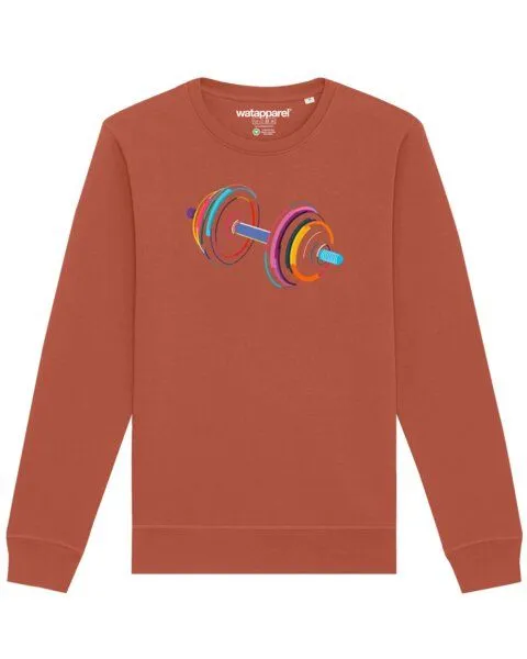 watapparel watapparel Sweatshirt Unisex 80s Hantel, Heritage brown, – Produktbild 1 von 3
