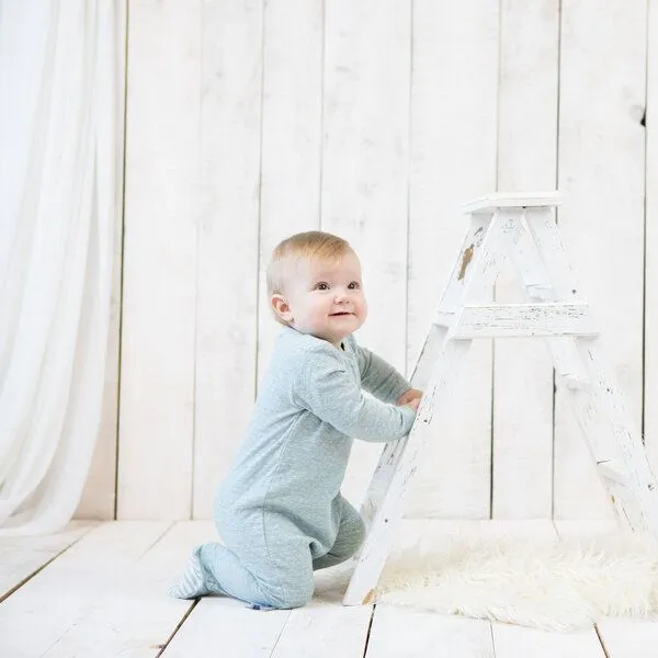 OrganicEra Baby Schlafanzug 'OrganicEra' aus BIO-Baumwolle, Aqua melange (grün), – Produktbild 3 von 4