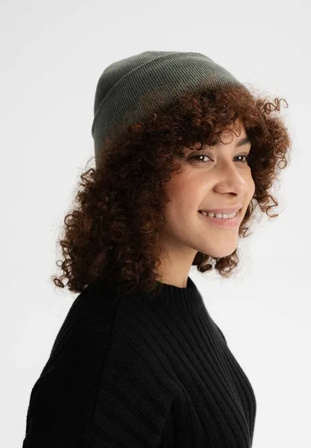 MELA Feinstrick-Mütze Modell: Himmat GOTS, Grün melange, – Produktbild 1 von 1