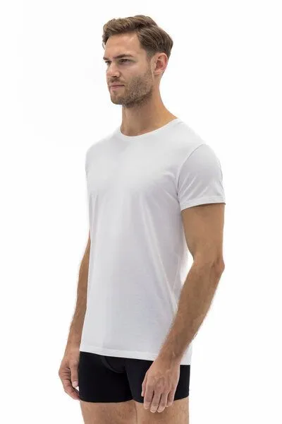 Barrio 13 Barrio 13 T-Shirt Herren Rundhals 3er Pack - Stretch Baumwolle Unterhemd mit Kurzarm Slim Fit, Schwarz, – Produktbild 2 von 4