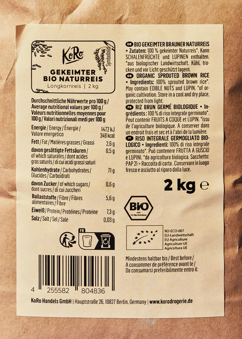 KoRo Gekeimter Bio Naturreis 2 kg – Produktbild 4 von 5