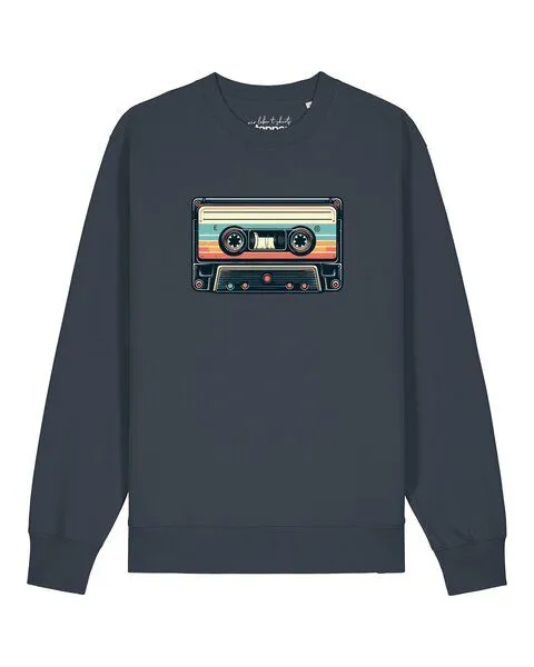 watapparel watapparel Sweatshirt Unisex Retro Kassette, India ink grey, – Produktbild 1 von 2