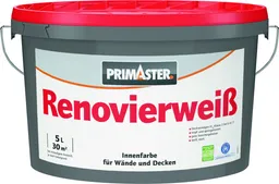Primaster Wandfarbe Primaster Wandfarbe Renovierweiß weiß 5 L – Produktbild 1 von 1