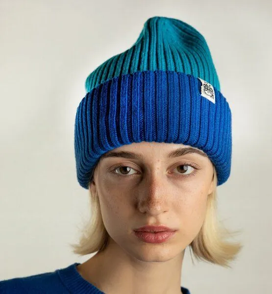 Kiwistories Kiwistories Strickmütze aus 100% Merinowolle, Blau, – Produktbild 3 von 4