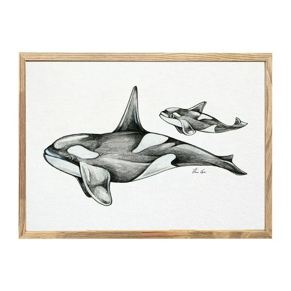 LIGARTI Kunstdruck »Orcas« von LIGARTI | A4, A3 oder A2 | Wandbild | Poster | Kunst – Produktbild 1 von 3