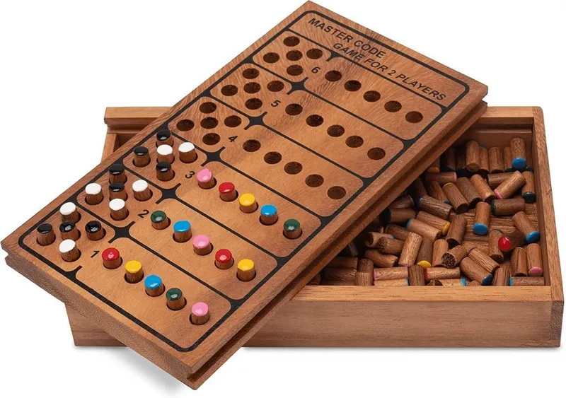 LOGOPLAY Spiel Code Finder, Gesellschaftsspiel, Code Finder – Logik- und Denkspiel aus edlem Samena-Holz für 2 Spieler, Beige, – Produktbild 4 von 5