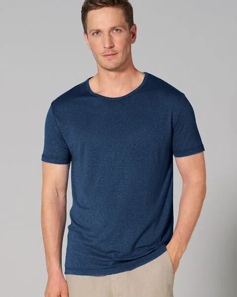 HempAge HempAge klassisch geschnittenes T-Shirt 55% Hanf, 45% Lyocell (auf Hanf-Basis), Navy (blau), – Produktbild 1 von 4