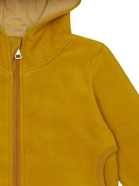loud + proud loud + proud Babys & Kinder Jacke aus Baumwoll-Fleece, GOTS-zertifiziert, Curry(gelb), – Produktbild 3 von 3