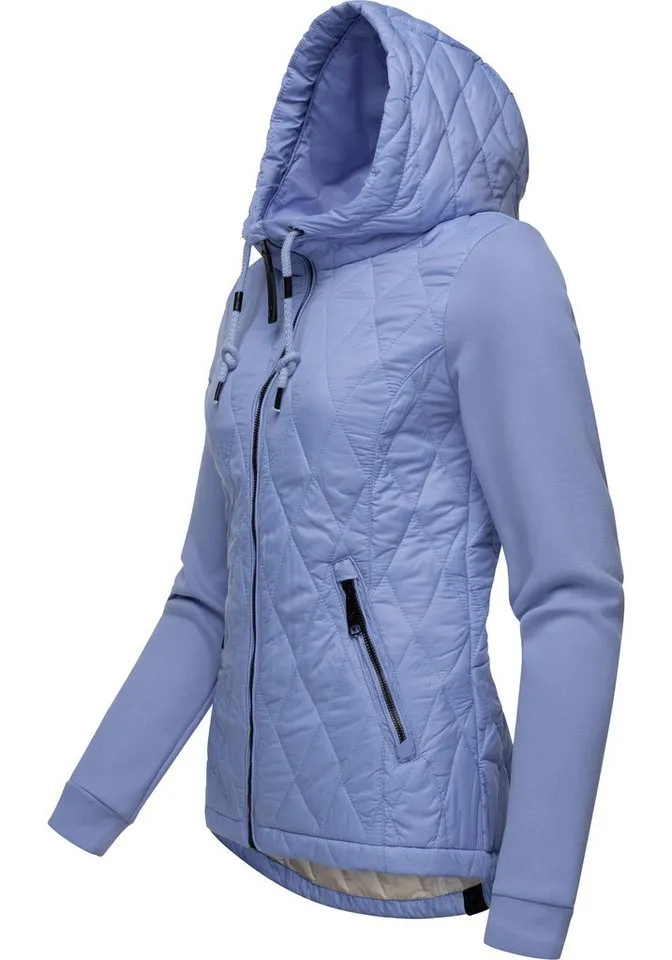 ragwear ragwear Outdoorjacke Lucinda Steppjacke aus modernem Materialmix mit Kapuze, Blau, – Produktbild 3 von 5