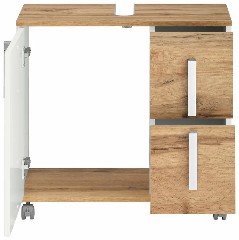 Schildmeyer Waschbeckenunterschrank Kampen, Waschbeckenunterschrank, Made in Germany, B: 65 cm Solide Verarbeitung - Dieses Produkt ist in Deutschland gefertigt, Beige, – Produktbild 4 von 5