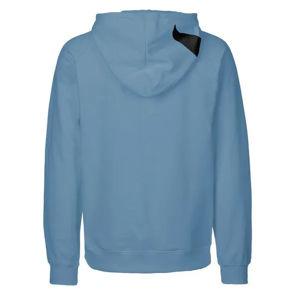 HANDGEDRUCKT HANDGEDRUCKT "Rabenflüsterer" Männer Hoody aus reiner Biobaumwolle (kbA), Indigoblau, – Produktbild 2 von 4