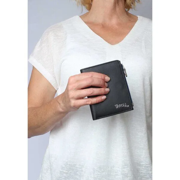 Vargu Vargu Echtleder Geldbörse ADA 1-A, Black - grey, – Produktbild 3 von 4