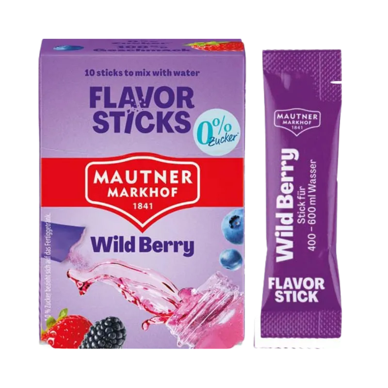 Mautner Flavor Sticks Wild Berry, 0 % Zucker, vegan, 10 Stk – Produktbild 1 von 1