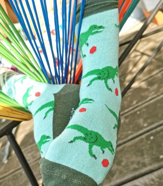 Fräulein Prusselise Fräulein Prusselise Dino Socke grün bunt gemustert – Produktbild 4 von 4