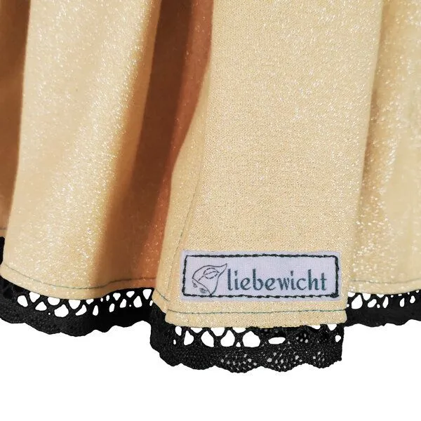 liebewicht liebewicht Faltenrock Rock gold Glitzer für Mädchen aus Biobaumwolle, Gold, – Produktbild 6 von 8